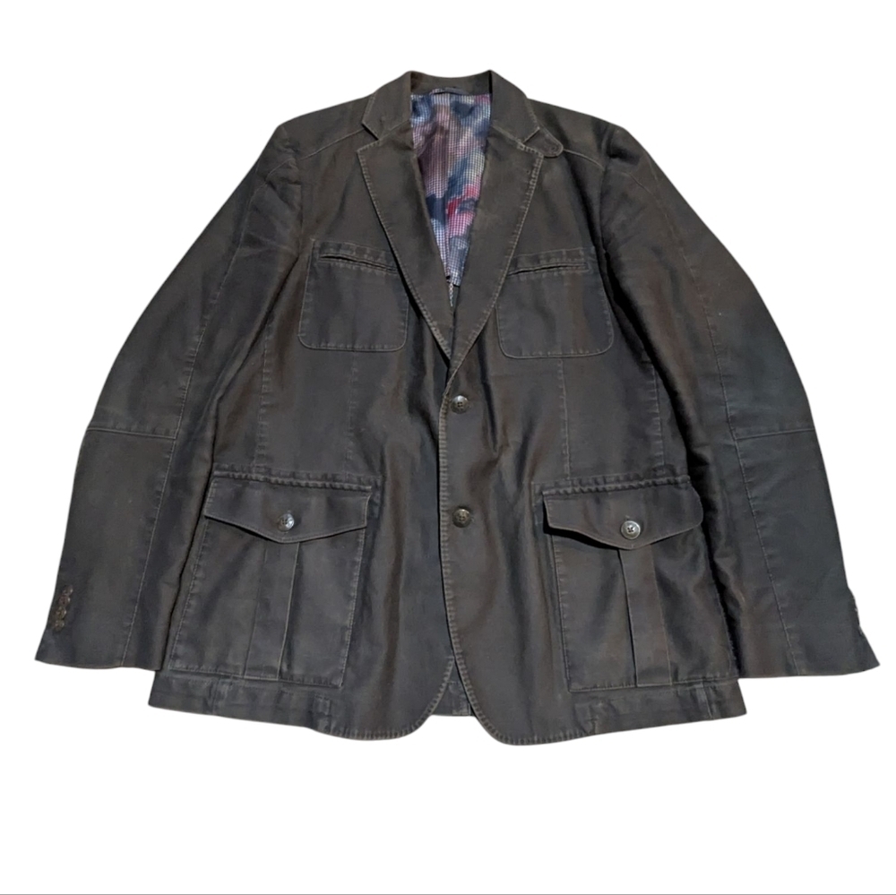 Kroon Sport Coat Antique Brown 44L KF381W Matthews Wash Academia Professor